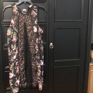 Gray Floral Dress